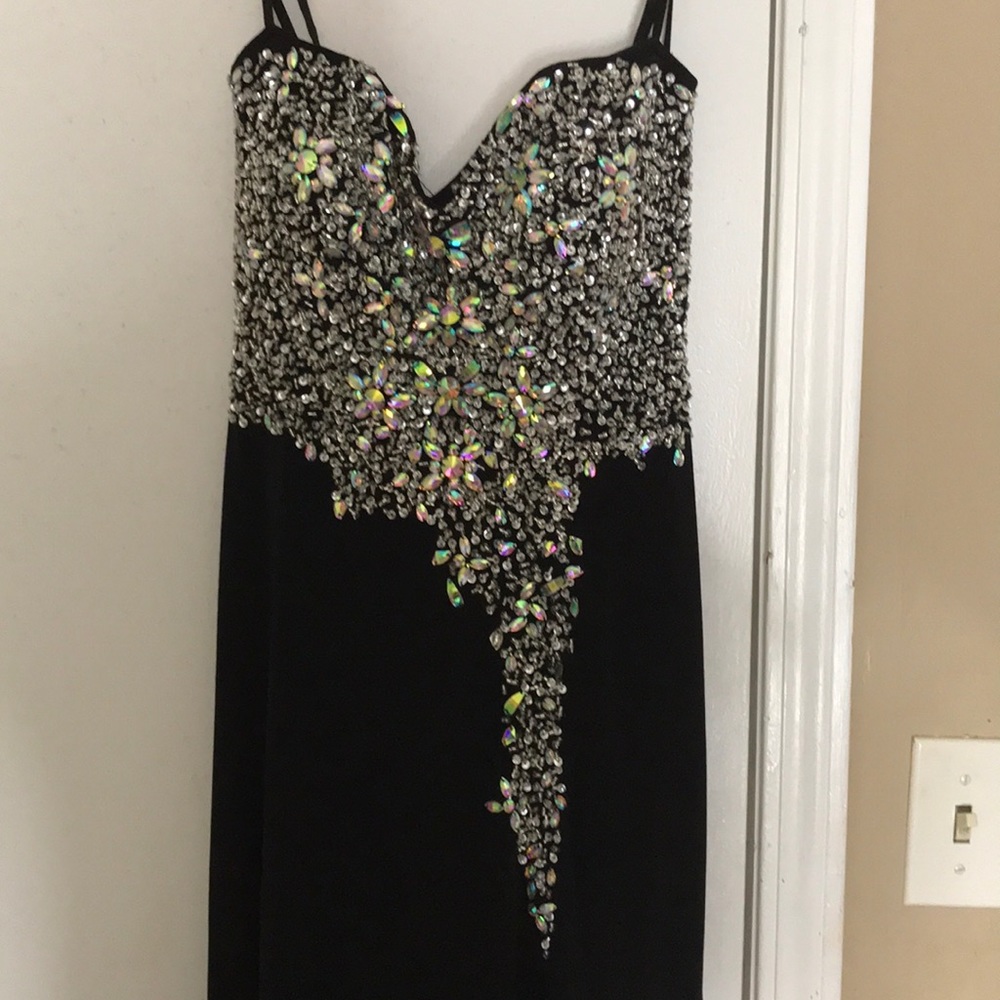 Black Bedazzled Top Prom/ Pageant Dress - Picture 2 of 5